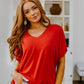 Easy Mornings V-Neck T-Shirt In Red