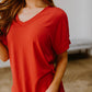 Easy Mornings V-Neck T-Shirt In Red
