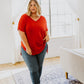 Easy Mornings V-Neck T-Shirt In Red