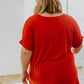 Easy Mornings V-Neck T-Shirt In Red