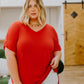 Easy Mornings V-Neck T-Shirt In Red