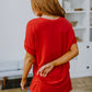Easy Mornings V-Neck T-Shirt In Red