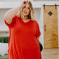 Easy Mornings V-Neck T-Shirt In Red