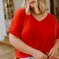Easy Mornings V-Neck T-Shirt In Red