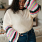End of the Story Striped Sleeve Sweater