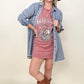 Umgee Chest Pockets Collar Button Down Denim Dress