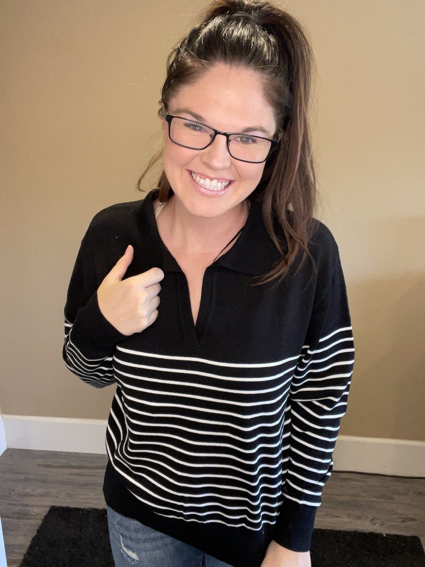 Black stripe Sweater