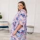 Fabled in Floral Draped Peplum Top in Blue