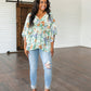 Fabled in Floral Draped Peplum Top in Ivory