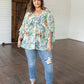 Fabled in Floral Draped Peplum Top in Ivory