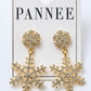 Falling Snowflake Earrings In Gold