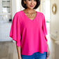 Forever Fine V-Neck Flounce Sleeve Blouse