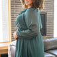 Front And Center Balloon Sleeve Dress in Green