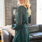 Front And Center Balloon Sleeve Dress in Green