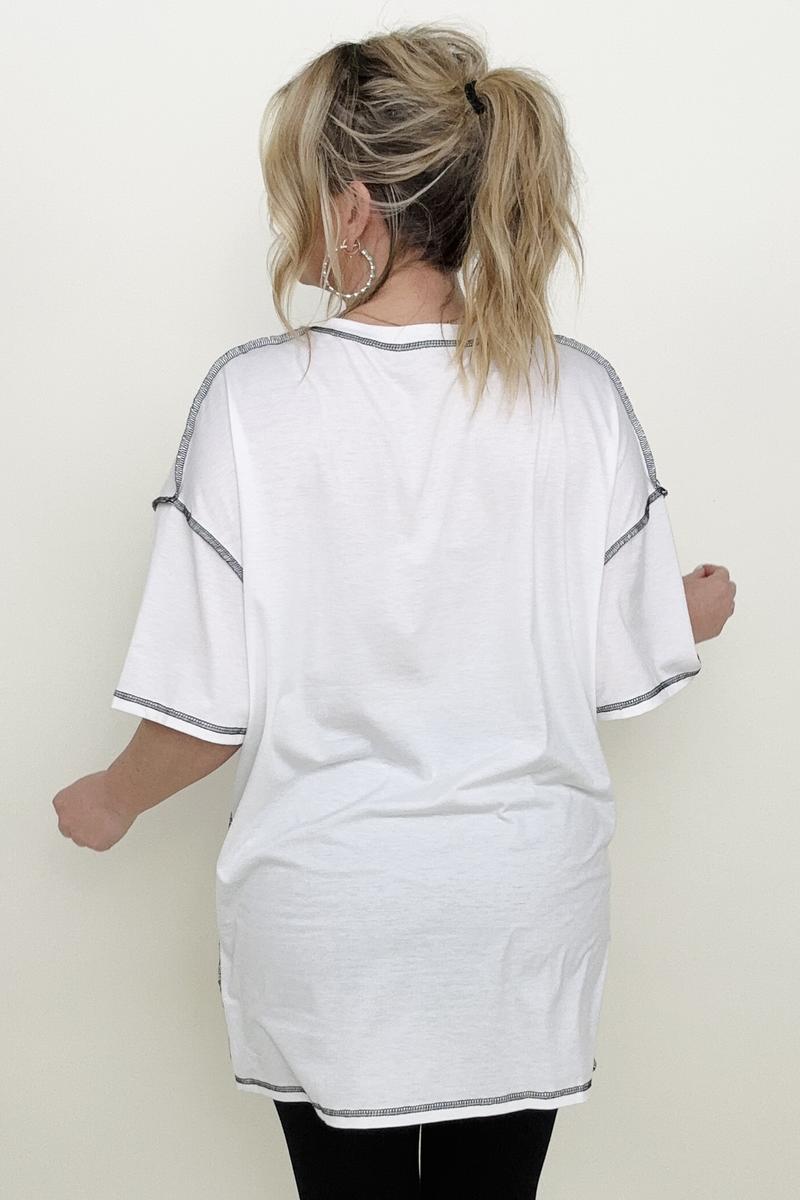 White Round Neck Short Sleeve T-Shirt