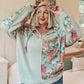 Get Started Floral Color Block Hoodie