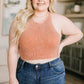 Goals Ribbed Tank Top in Burnt Orange