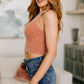 Goals Ribbed Tank Top in Burnt Orange