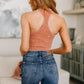 Goals Ribbed Tank Top in Burnt Orange