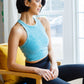 Goals Ribbed Tank Top in Ice Blue