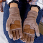 Got You Covered Knit Gloves In Taupe
