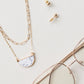 Half Moon Stone Stud & Necklace Set