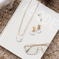 Half Moon Stone Stud & Necklace Set
