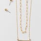 Half Moon Stone Stud & Necklace Set in Smokey Quartz