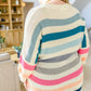 Happy Vibes Striped Quarter Sleeve Top