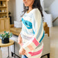 Happy Vibes Striped Quarter Sleeve Top