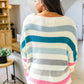 Happy Vibes Striped Quarter Sleeve Top