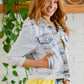 Hello Lovely Quarter Sleeve Denim Jacket