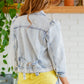 Hello Lovely Quarter Sleeve Denim Jacket