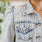 Hello Lovely Quarter Sleeve Denim Jacket