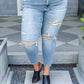 Hi-Rise Destroyed Slim Fit Jeans