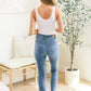 Hi-waisted Dandelion Embroidery Skinny