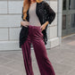 High Society Velvet Wide Leg Trousers
