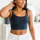 Highly Motivated Ribbed Square Neck Tank in Ash Grey