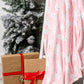 Holiday Fleece Blanket in Pink Snowman