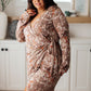 Honey Do I Ever Faux Wrap Dress in Taupe