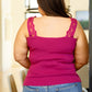 I Can Love You Better Lace Trim Tank in Berry