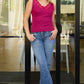 I Can Love You Better Lace Trim Tank in Berry