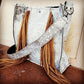 Hair on Hide Handbag w/ Oyster PaisleyAccents