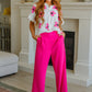 I Love These High Rise Wide Leg Pants in Hot Pink