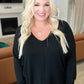 V-Neck Front Seam Sweater in Black