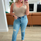 Judy Blue Nora High Rise Rigid Magic Destroy Slim Straight Jeans