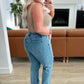 Judy Blue Nora High Rise Rigid Magic Destroy Slim Straight Jeans