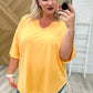 Notched Neck Drop Sleeve Top in Orange