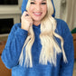 Hooded Melange Brushed Hacci Sweater in Light Navy