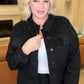 Reese Rhinestone Denim Jacket in Black